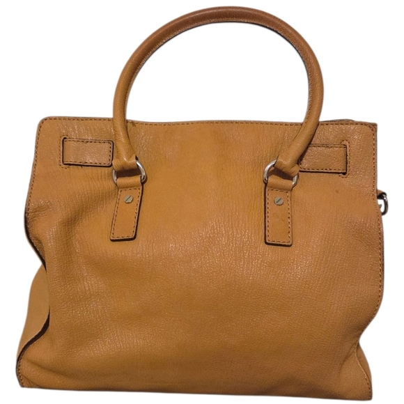 Michael Kors Hamilton Leather Satchel Crossbody Purse Bag Tan Brown Dust Cover - Picture 5 of 15
